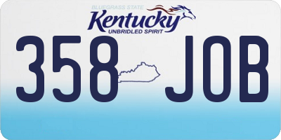 KY license plate 358JOB