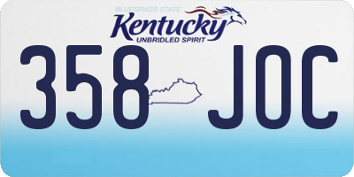 KY license plate 358JOC