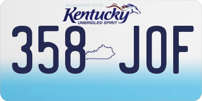 KY license plate 358JOF