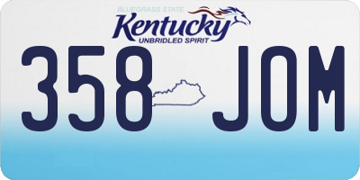 KY license plate 358JOM