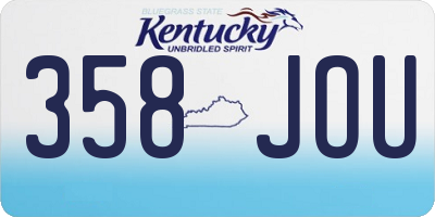 KY license plate 358JOU