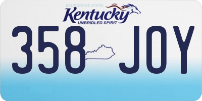 KY license plate 358JOY