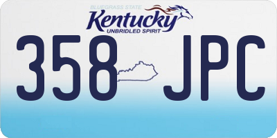 KY license plate 358JPC