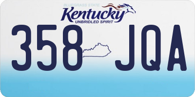 KY license plate 358JQA