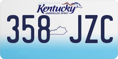 KY license plate 358JZC