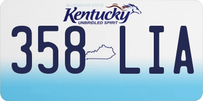 KY license plate 358LIA