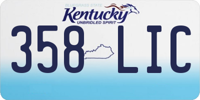 KY license plate 358LIC