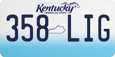 KY license plate 358LIG