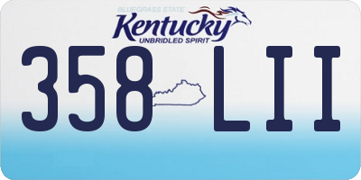 KY license plate 358LII