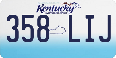 KY license plate 358LIJ