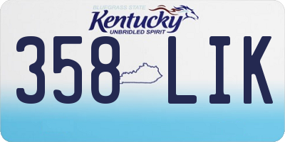 KY license plate 358LIK