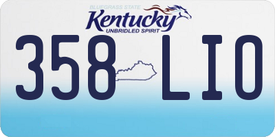 KY license plate 358LIO