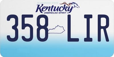 KY license plate 358LIR