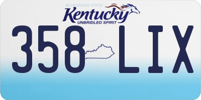 KY license plate 358LIX