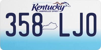 KY license plate 358LJO