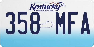 KY license plate 358MFA