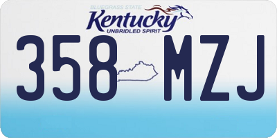 KY license plate 358MZJ