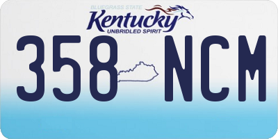 KY license plate 358NCM