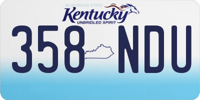 KY license plate 358NDU