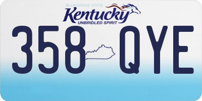 KY license plate 358QYE