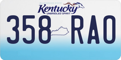 KY license plate 358RAO