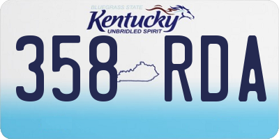 KY license plate 358RDA