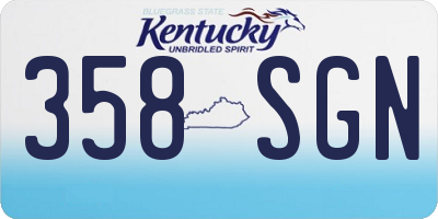 KY license plate 358SGN