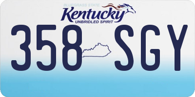 KY license plate 358SGY