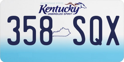 KY license plate 358SQX