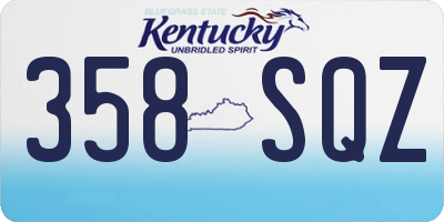 KY license plate 358SQZ