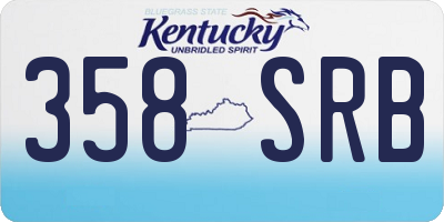 KY license plate 358SRB
