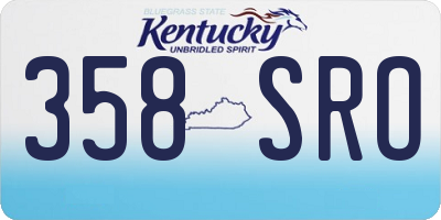 KY license plate 358SRO