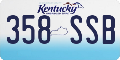 KY license plate 358SSB