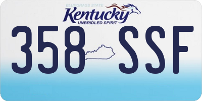 KY license plate 358SSF