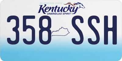 KY license plate 358SSH