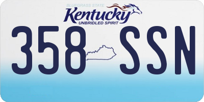 KY license plate 358SSN