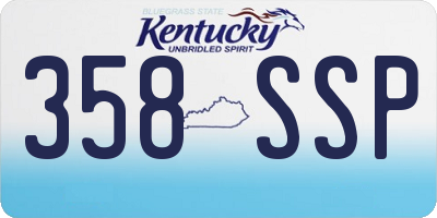 KY license plate 358SSP