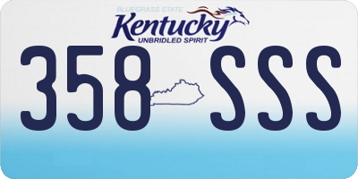 KY license plate 358SSS
