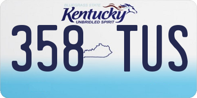 KY license plate 358TUS