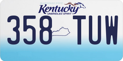 KY license plate 358TUW