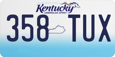 KY license plate 358TUX