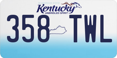 KY license plate 358TWL