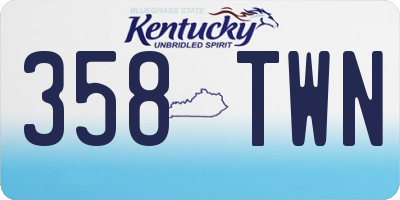 KY license plate 358TWN