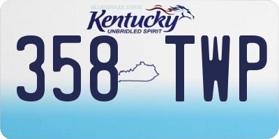 KY license plate 358TWP