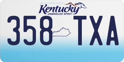 KY license plate 358TXA