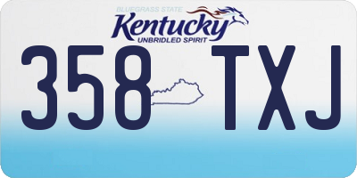 KY license plate 358TXJ