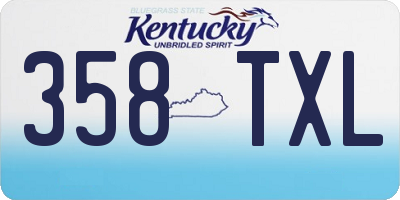 KY license plate 358TXL
