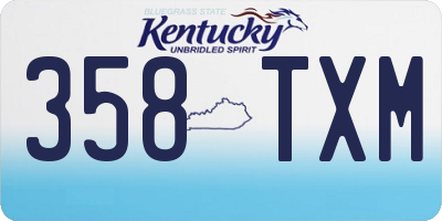 KY license plate 358TXM