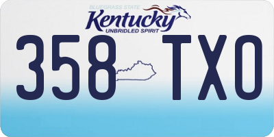 KY license plate 358TXO