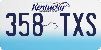KY license plate 358TXS